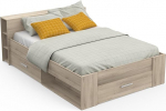 Demeyere Lit Avec Rangement 140 x 190 Style Contemporain 3 Tiroirs - Coloris Ch&ecirc;ne - 150,1 x 217,1 x 74,3 cm, Tamm (Tamm)