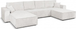 Margaret Hadas24 Camel nurgadiivan U-kujuline nurgadiivan, 390 x 185 cm, Sleep Function Bed Box, 5-kohaline voodipesu, suur diivan, XXL diivanikomplekt, diivanvoodi, diivanvoodi, elutoa diivan, beež