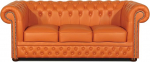 Chesterfield Prince 3-kohaline diivan, nahast diivan n&ouml;&ouml;pide ja pehmete polsterdatud k&auml;etugedega, lihtne hooldus diivan, Lounge diivan elutuppa, kontorisse, advokaadib&uuml;roosse ja hotelli, oranžikas