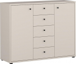 Forte Tempra 2 kapp 100 110, kaasaegne kapp 2 ust, 5 sahtlit, magamistuba, elutuba, kontor, puitkomposiit, kasmiir, beež, laius 108,8 cm x k&otilde;rgus 85,5 cm x s&uuml;gavus 34,8 cm.