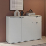 Forte Ganymede 120, Minimalistlik kapp, 3 ust, 1 sahtli, puitkomposiit, elutuba, magamistuba, salahall, 119,8 cm lai x 82,3 cm k&otilde;rge x 34,1 cm s&uuml;gavus