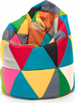 Ecopuf Bean Bag L Patchwork - &otilde;ues ja siseruumides kasutatav pol&uuml;estrist kott, mis on varustatud kadumisvastase t&otilde;mblukuga - 70 x 110 cm