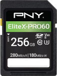 PNY 256GB EliteX-PRO60 Class 10 U3 V60 UHS-II SDXC m&auml;lukaart, EliteX-PRO 60, P-SD256V60280EXP6-GE