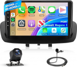 Hodozzy 2G+64G Android Autoradio f&uuml;r Renault Megane 3 2009-2014, Wireless Carplay Android Auto, Radio 2 Din Bildschirm 9 Zoll Touchscreen, GPS Navi WiFi Bluetooth MirrorLink FM RDS mit R&uuml;ckfahrkamera