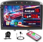 [4G+128G] Inefala Android 15 Autoradio f&uuml;r Peugeot 308/408 2007-2015 mit Wireless Carplay Android, 9 Zoll Touchscreen Radio mit Navi GPS WiFi RDS/FM Bluetooth EQ SWC R&uuml;ckfahrkamera Mic