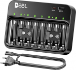 EBL akulaadija AA AAA 9V akudele, &uuml;hildub NI-MH akudega, USB-C PD3.0 ja Micro USB sisend, kiirlaadija