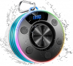Veekindel Bluetooth du&scaron;ik&otilde;lar aja n&auml;iduga, IPX7 veekindel du&scaron;ik&otilde;lar, tugev bass, iminapad ja konksuklamber, k&auml;ed-vabad funktsioon, muusikakast, vastupidav t&ouml;&ouml;