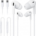 USB-C-Kopfh&ouml;rer, Typ C, kabelgebunden, f&uuml;r iPhone, In-Ear-Ohrh&ouml;rer mit Ger&auml;uschunterdr&uuml;ckung, Lautst&auml;rkeregler und Mikrofon f&uuml;r iPhone 15/16/17, iPad, Samsung Galaxy S25/S24/S23/S22/S21, Pixel 7/6