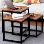 YNITJH Coffee Table Side Table 3-Piece Set Sofa Table Coffee Table Table Set Bed Table with Metal Frame, Sofa Table Set, for Bedroom and Living Room