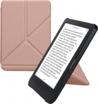 kwmobile kaitsekott Kobo Clara BW/Clara Colour/Tolino Shine (5) / Shine Colour Case - Kunstnahast &uuml;mbris - eReader Flip Case automaatse puhkefunktsiooniga - kate koos alusega - roosakuldne