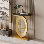 Generisch Moderner Beistelltisch in Schwarz und Gold, schmale Konsole mit Stauraum, stilvoller Beistelltisch f&uuml;r Wohnzimmer, Flur oder Eingangsbereich - 40 cm / 15,7 Zoll