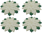 COLLBATH 4 Teiliges Isolierset Feiertags Tischset Bestickt Rosa Dekoratives Esszimmer Weihnachtstischdekoration Thanksgiving Weihnachtstischdekoration