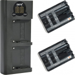 Asendusaku (2-pakk) + Smart LED Dual USB laadija, mis &uuml;hildub Sony NP-FM500H ja Sony a200 a300 a350 a700 Alpha a58 Alpha a99-ga