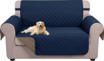 U-NICE HOME Loveseat diivanikate, p&ouml;&ouml;ratav diivanikate koertele elastsete sidemetega, veekindel m&ouml;&ouml;bli kaitsja lemmikloomadele, diivanikate 2 padjale, diivanikate (Loveseat, merev&auml;e/karamell)