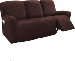 8 tk k&otilde;rge stretch samet diivan Slipcovers 3 istekoha m&ouml;&ouml;bli kaitsja (pruun, diivan)