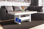 HLU-111 Kohvilaud Cappuccino High Gloss White High Gloss Laiendatav k&otilde;rgus reguleeritav 120 x 170 cm Sahtliga kaasaegne elutoa laud S&ouml;&ouml;gilaud K&otilde;rvallaud Diivanilaud Ruumis&auml;&auml;stlik k&otilde;rge kvaliteediga elutuba