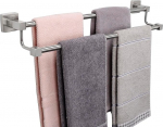 TocTen Double Bath Towel Holder - paks SUS304 roostevabast terasest r&auml;tikuhoidja vannitoa jaoks Vannitoa aksessuaarid Double Towel Bar Heavy Duty Wall Mounted Square Towel Rack