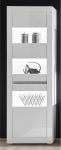 Lomadox seisev vitriinkapp High-Gloss White LED klaasist servavalgustusega Laius 66 cm