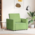 ACAGALA diivanvoodi, 3-in-1 pikendatav diivanvoodi voodifunktsiooniga, diivanvoodi v&auml;ikestesse ruumidesse, elutuppa, magamistuppa, kokkupandav tool ratastega, samet, 90 x 165 x 87 cm, heleroheline