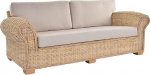 Rattan diivan Chester Lounge Lounger diivan elutuba diivan Natural Rattan diivan koos pehmendusega Rattan m&ouml;&ouml;bel (3-kohaline, Natural Light)