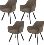 LEWE s&ouml;&ouml;gitoa toolid 4-st p&ouml;&ouml;ratavast 360&deg; p&ouml;&ouml;rlevast toolist koosnev komplekt, ergonoomilised polsterdatud toolid, k&auml;etoega k&ouml;&ouml;gitoolid, metalljalad, l&uuml;hike vaipkangas s&ouml;&ouml;gituppa, elutuppa, magamistuppa, pruunid