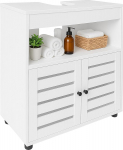 Relaxdays Vannituba, K x S x S: 63 x 60 x 30 cm, 3 kambrit, MDF, Vannituba, Valge