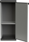Adventa 1 uks 1 riiul PVC hoiukapp Lihtne mooduls&uuml;steem Raske s&uuml;steem Sobib sise- ja v&auml;litingimustes kasutamiseks 34 x 40 x 85 cm Hall ja must V&auml;ike 4