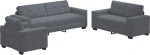 Modernes Samtsofa Set 3-teilig dunkelgrau mit Sessel, 2-Sitzer ja 3-Sitzer Diivan, 221x80x80 cm, luxuri&ouml;se Samtpolsterung, atmungsaktiv und robust, breite Armlehnen f&uuml;r Komfort,