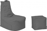 Gaming Bean Bag - koos seljatoega istmepatjaga - Bean Bag - p&otilde;randapadi tool sobib sise- ja v&auml;litingimustes kasutamiseks - m&auml;ngimine koos PC Xbox & Playstationiga (Antratsiit, Bean Bag + Stool)