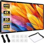 Beamer Leinwand 100 Zoll - 16:9 HD Faltbare Projektionsleinwand, Anti-Falten 4K Projector Screen 221x125 cm, Doppelseitige Projektion Leinwand f&uuml;r Camping und Heimkino (1, 120 Zoll)