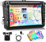 6+128G Motorsi Android autoraadio VW Passat B6 Polo Golf 5 6 Skoda Seat Touran Tiguan 8-tolline stereoraadio Carplay Android autoraadio Bluetooth 5.0 GPS WiFi FM/RDS tagurduskaamera