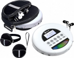KLIM Nomad tragbarer CD-player Wei&szlig; koos KLIM CD-m&auml;ngijaga Tasche tragbar, wasserdichte Tragetasche mit 3 F&auml;chern