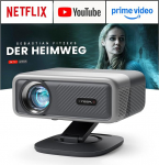 Smart Beamer 4K【Netflix-F&auml;hig & Dolby Audio】VISSPL 4000 ANSI Video Projektor,Autofokus&Trapezkorrektur,1080P Full HD WiFi6 Bluetooth Heimkino/Outdoor Beamer mit 360&deg;-Halter f&uuml;r Handy【Upgrade Version 】