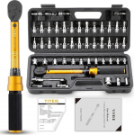 YIYEIE Professional Klick-Type Torque Wrench Set 1/4 Inch Drive (1-24.9 Nm/10-220 Lb-in) Precision Tool Set jalgratta / mootorratta jaoks koos Bits 3/8 Inch Adapter + Micro Adjustment ISO sertifitseeritud