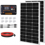 ECO-WORTHY p&auml;ikesepaneelide komplekt 200 W 12 V, 2 t&uuml;kki 100 W monokristallilised p&auml;ikesemoodulid koos 30 A LCD-laadimisseadmega matkaauto, haagissuvila, paadi, telkimise, p&auml;ikeses&uuml;steemi komplektiga