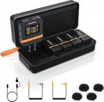 COMICA Vimo Q traadita lavalier mikrofon 4 saatjaga ja 1 vastuv&otilde;tjaga, 48kHz/24bit helikvaliteet, m&uuml;rasummutus, 200M ulatus, traadita lapseline mikrofon kaamerale, mobiiltelefonile, Vlogile, arvutile.