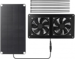 Solarbetriebener Dachbodenventilator - 10 W, 12 V, k&otilde;rgtehniline p&auml;ikesepaneel, 2-L&uuml;fter-System, 43,4 CFM, wasserdichte Dachentl&uuml;ftung | Gew&auml;chshaus-H&uuml;hnerstall-Abluft f&uuml;r Schuppenfenster-DIY-K&uuml;hlproje