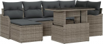 Rantry 7-teiliges Garten-Sofa-Set mit Kissen Grau Poly-Rattan Gartenlounge Model3357232