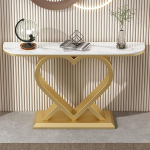 Generisch Moderner Goldener Konsolentisch f&uuml;r Eingangsbereich und Flur, stilvoller Sofatisch mit Ablagefl&auml;chen, Akzentm&ouml;bel f&uuml;r die Wohnzimmerdekoration (100 cm)