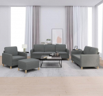 Dunkelgrauer 3-teiliger Stoff-Sofa-Set mit Fu&szlig;hocker, 110 kg pro Sitz - Wohnzimmerm&ouml;bel Model3202063