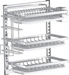 Generisch Wall Mounted Dish Dryer, 3 Tier Dish Dryer, Stainless Steel, Dish Drainer Rack, Tableware, Wall Mounted