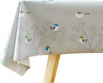 Plenmor Wipe Clean Tablecloth Waterproof Plastic PVC Wipe Clean Rectangular Tablecloth Kitchen Picnic Outdoor Indoor (137x200cm, Birds)