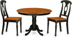 East West Furniture HLKE3-BCH-LC 3-osaline &uuml;mmargune s&ouml;&ouml;gilauakomplekt HLKE3-BCH-W Black & Cherry