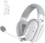 ATTACK SHARK L80PRO Juhtmevaba m&auml;ngukomplekt, Verstellbare Dual-Mikrofone, 3D-Surround-Sound, 20ms madalam latenz, 40mm Treiber, 3 Modi (2.4G/BT/Kabelgebunden) f&uuml;r PC/PS/XBOX - Wei&szlig;