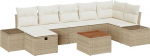 Rantry 8-teiliges Garten-Sofa Set mit Kissen Beige Poly Rattan Gartenlounge Model3359603