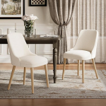 COLAMY s&ouml;&ouml;gitoa toolid komplekt 2 polsterdatud tooli, puidust jalad k&otilde;rge seljatoega s&ouml;&ouml;gituppa/restorani/kohvikusse, beež