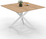 IDMarket - ALIX ruudukujuline s&ouml;&ouml;gilaud 8-le inimesele Spider alus puidust ja valge 110 cm