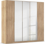 Rauch M&ouml;bel Alabama riidekapp, Sonoma tammepuust, l&uuml;kanduksega riidekapp, peegliga, 5 ust, sisaldab 3 riidekorvi ja 3 riiulit, 226 x 210 x 54 cm (B x K x S).