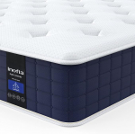 Inofia 3ft Single Matratsi Memory Foam Pocket Spring Edge Support Motion Isolation Hybrid Firm Sinine/valge Medium Firm