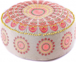 Mandala Life ART Suur Maroko p&otilde;randapadi koos Ponponiga - K&auml;sitsi valmistatud pehme ja pehme &uuml;mmargune istmepadi Pouf Ottomani magamistuppa - T&auml;itmata 60 x 20 cm